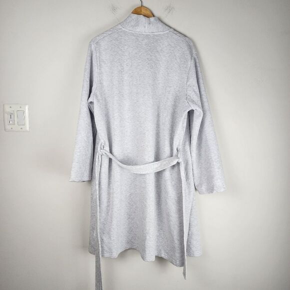 NWT Daydream by Berkshire Quilted Robe Light Grey Pockets Cotton Blend Size L - Picture 8 of 15